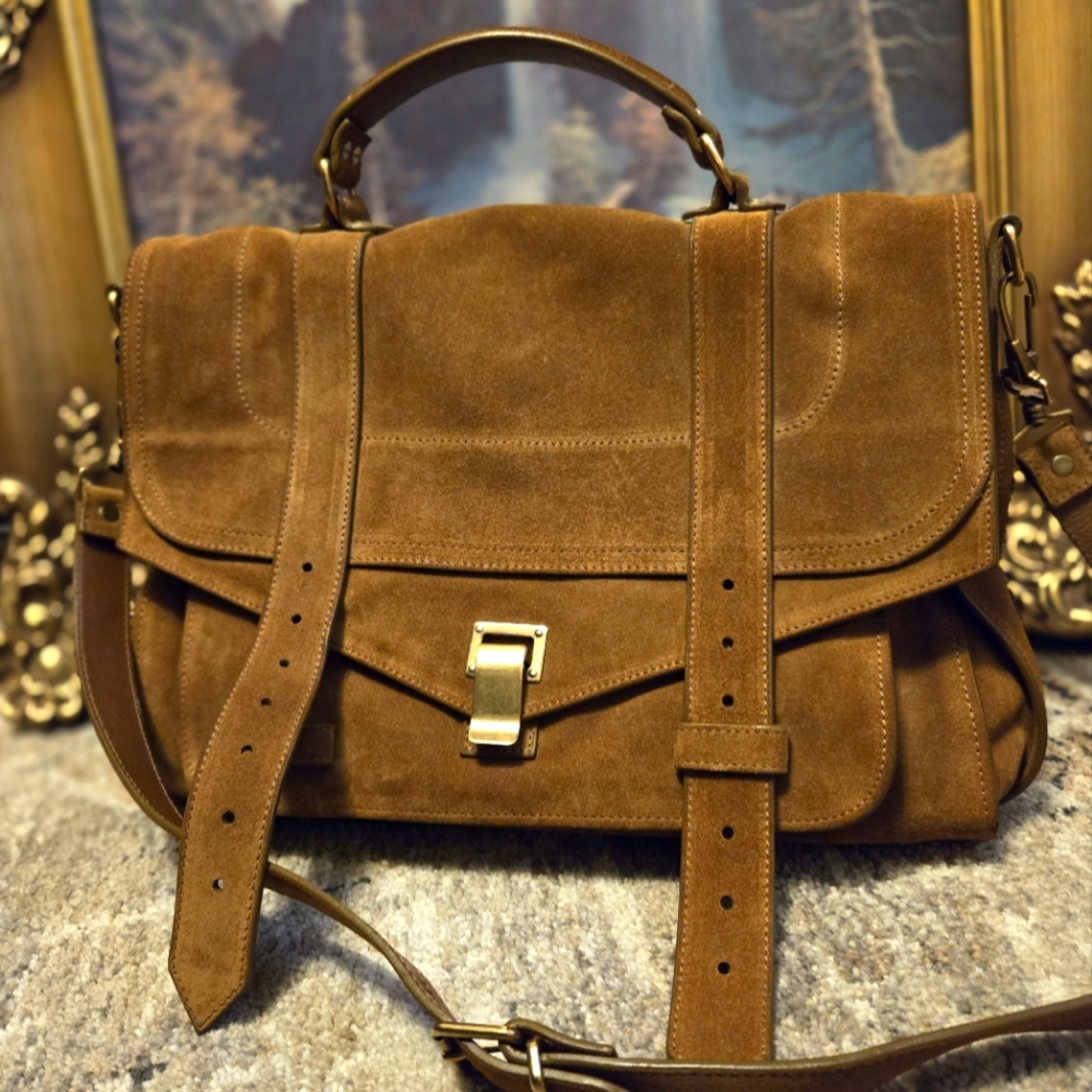 Proenza Schouler Brown Suede Large PS1 Satchel Bag